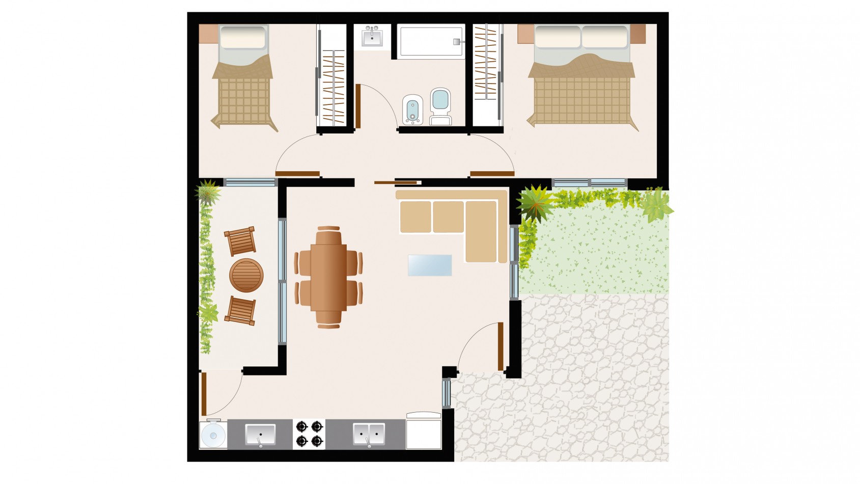 DEPARTAMENTO de 2 DORMITORIOS en BARRIO NORTE